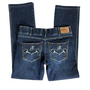 Goode Rider denim jeans with horsebit embroidery Size 30